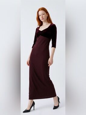 Purple Dress with Velvet Bodice, Size 9 Just Choon brand, with Side Slits